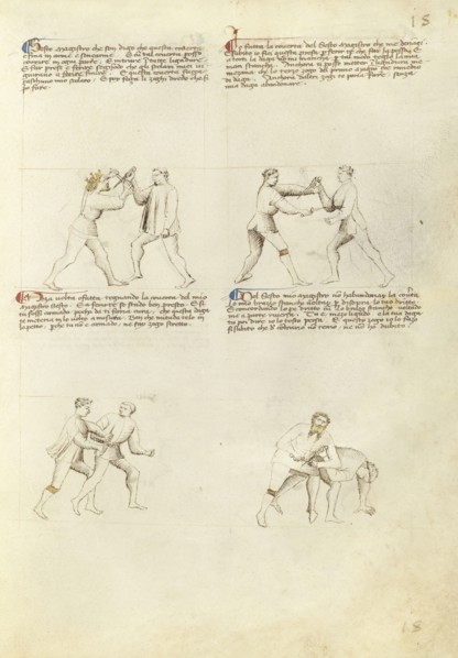 Combat with Dagger; Fiore Furlan dei Liberi da Premariacco, Italian, about 1340,1350 - before 1450, Padua, or, Italy