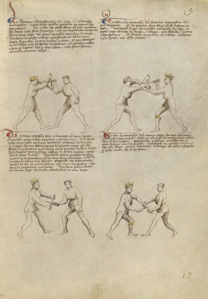 Combat with Dagger; Fiore Furlan dei Liberi da Premariacco, Italian, about 1340,1350 - before 1450, Venice, Italy; about 1410