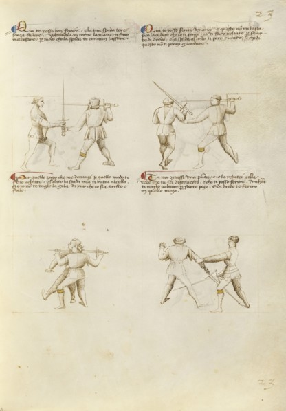 Combat with Sword; Unknown, Fiore Furlan dei Liberi da Premariacco, Italian, about 1340,1350 - before 1450, Venice, Italy