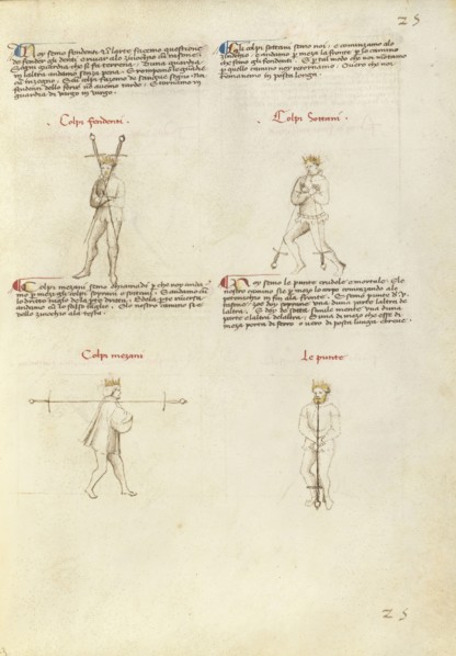 Combat with Sword; Fiore Furlan dei Liberi da Premariacco, Italian, about 1340,1350 - before 1450, Padua, Italy