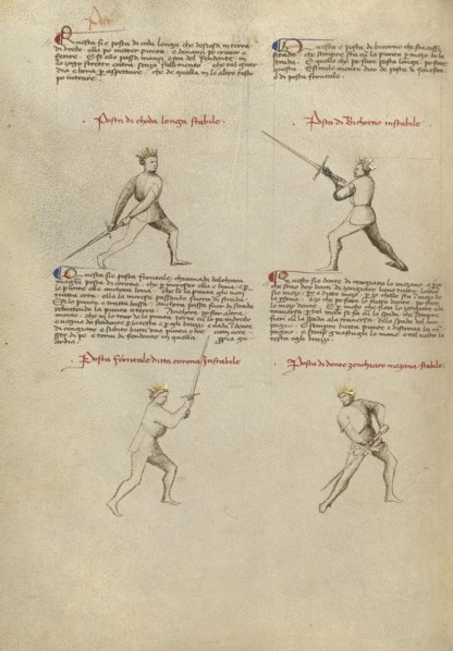 Combat with Sword; Fiore Furlan dei Liberi da Premariacco, Italian, about 1340,1350 - before 1450, Padua, Italy