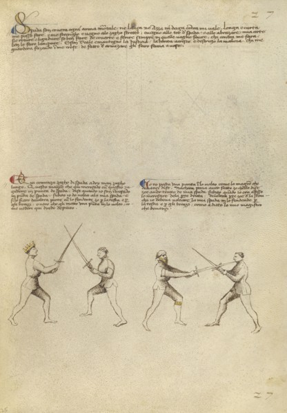 Combat with Sword; Fiore Furlan dei Liberi da Premariacco, Italian, about 1340,1350 - before 1450, Padua, Italy