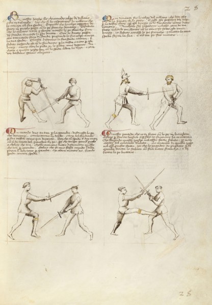 Combat with Sword; Fiore Furlan dei Liberi da Premariacco, Italian, about 1340,1350 - before 1450, Padua, Italy