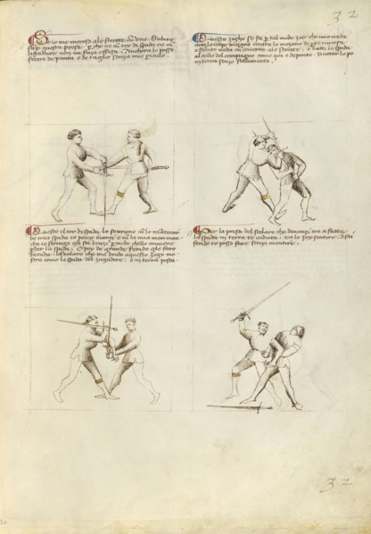Combat with Sword; Fiore Furlan dei Liberi da Premariacco, Italian, about 1340,1350 - before 1450, Padua, Italy