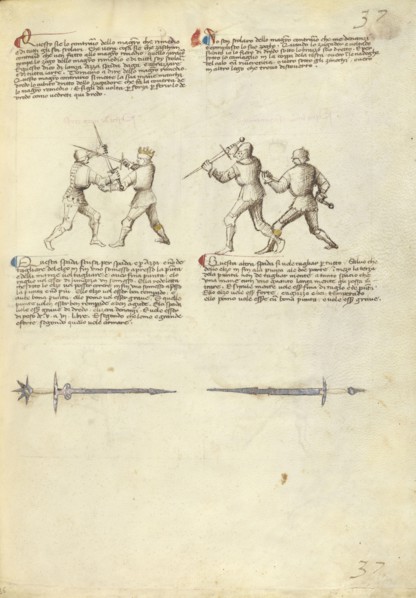 Combat with Sword; Fiore Furlan dei Liberi da Premariacco, Italian, about 1340,1350 - before 1450, Padua, Italy