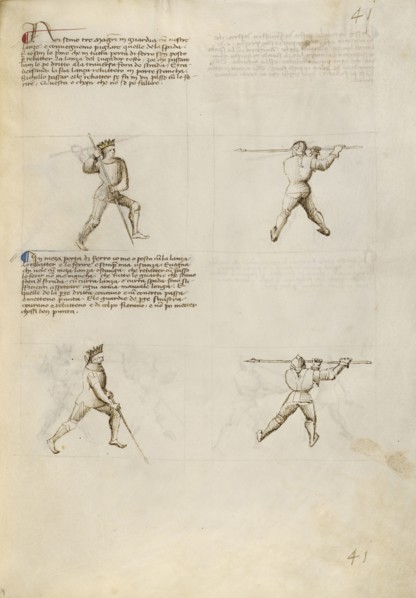 Combat with Lance; Fiore Furlan dei Liberi da Premariacco, Italian, about 1340,1350 - before 1450, Venice, Italy; about 1410