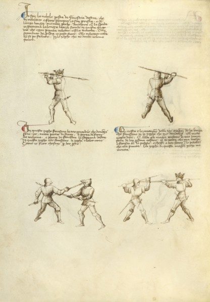 Combat with Lance; Fiore Furlan dei Liberi da Premariacco, Italian, about 1340,1350 - before 1450, Venice, Italy; about 1410