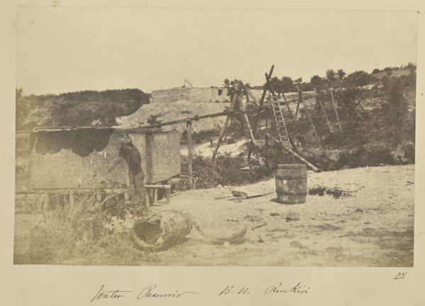 Water Reservoir, B.H. Renkioi; John Kirk, Scottish, 1832 - 1922, Turkey; 1855 - 1856; Salted paper print; 12.4 × 19.3 cm