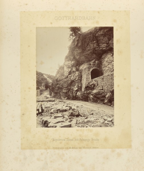 Gotthardbahn Boscierina Tunnel mit Polmengo Brücke; Adolphe Braun & Cie, French, 1876 - 1889, Dornach, France; about 1875–1882