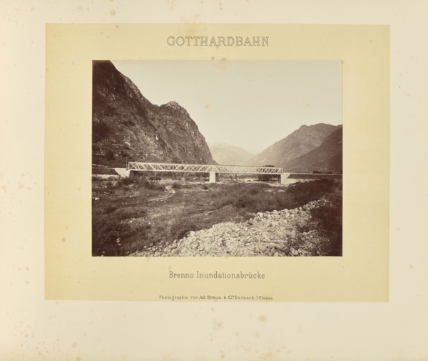 Gotthardbahn Brenno Inundationsbrücke; Adolphe Braun & Cie, French, 1876 - 1889, Dornach, France; about 1875–1882; Albumen