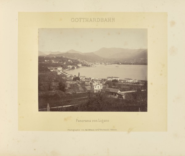 Gotthardbahn Panorama von Lugano; Adolphe Braun & Cie, French, 1876 - 1889, Dornach, France; about 1875–1882; Albumen silver