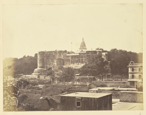 Fort with a Temple in the Background, India; India; about 1863 - 1887; Albumen silver print
