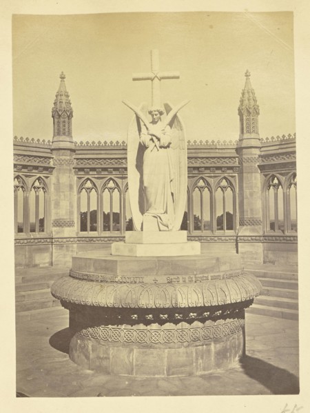 Marble Statue over the Memorial Well, Kanpur; Kanpur, India; about 1863 - 1887; Albumen silver print