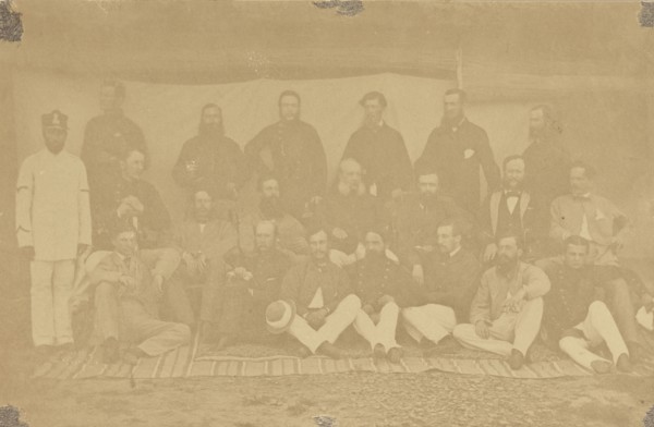 The Officers of the 23rd Royal Welsh Fusiliers; India; 1858 - 1869; Albumen silver print