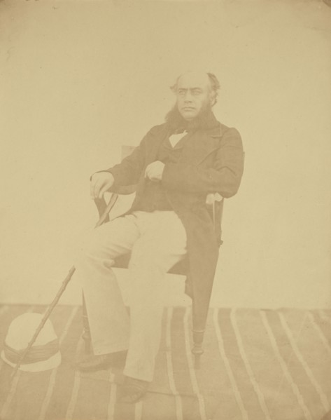 Seated Man with Muttonchop Whiskers; India; 1858 - 1869; Albumen silver print