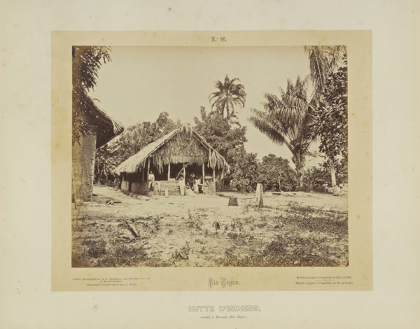 Hutte d'Indiens; A. Frisch, French, active 1870s, Brazil; about 1870; Albumen silver print