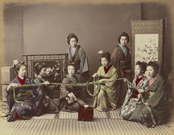 (Konkonchiki, Japanese Girl Playing Game; Kusakabe Kimbei, Japanese, 1841 - 1934, active 1880s - about 1912, Japan; 1870s