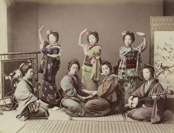 Group of Young Women; Kusakabe Kimbei, Japanese, 1841 - 1934, active 1880s - about 1912, Japan; 1870s - 1890s; Hand-colored