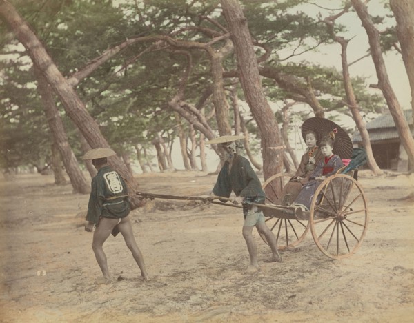 Jinrikishia; Kusakabe Kimbei, Japanese, 1841 - 1934, active 1880s - about 1912, Japan; 1870s - 1890s; Hand-colored Albumen