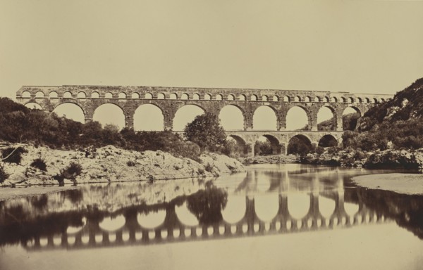 Pont du Gard; Édouard Baldus, French, born Germany, 1813 - 1889, France; about 1861; Albumen silver print