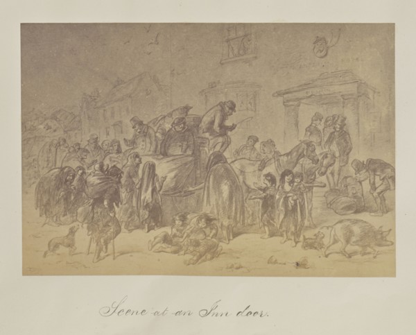 Sketches in Ireland by Phiz. Scene at an Inn door; about 1865; Albumen silver print