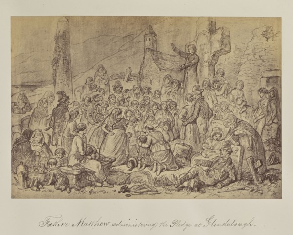 Father Matthew administering the Pledge at Glendulough; about 1865; Albumen silver print