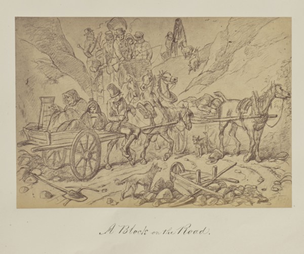 A Block on the Road; about 1865; Albumen silver print