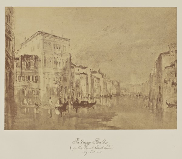 Pallazzo Balbi., on the Grand Canal Venice, by Turner; Caroline Bertolacci, British, born 1825, active 1860s - 1890, about 1863