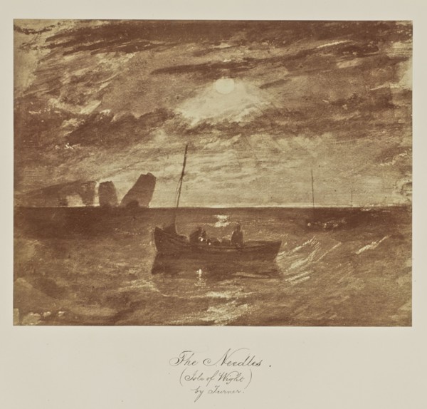 The Neddles., Isle of Wight, by Turner; Caroline Bertolacci, British, born 1825, active 1860s - 1890, about 1863; Albumen