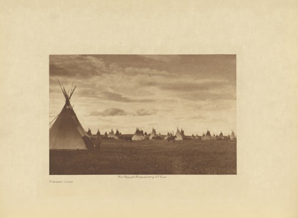 Piegan Camp; Edward S. Curtis, American, 1868 - 1952, Seattle, Washington, United States; negative 1905; print 1911