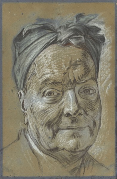 Portrait of Louis de Silvestre; Maurice-Quentin de La Tour, French, 1704 - 1788, about 1753; Black and white chalk, blue
