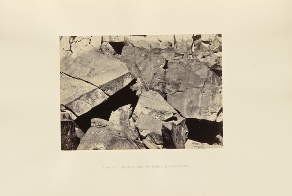 Sinaitic Inscriptions in Wadee El-Mukattab; Francis Frith, English, 1822 - 1898, Sinai; 1858; Albumen silver print