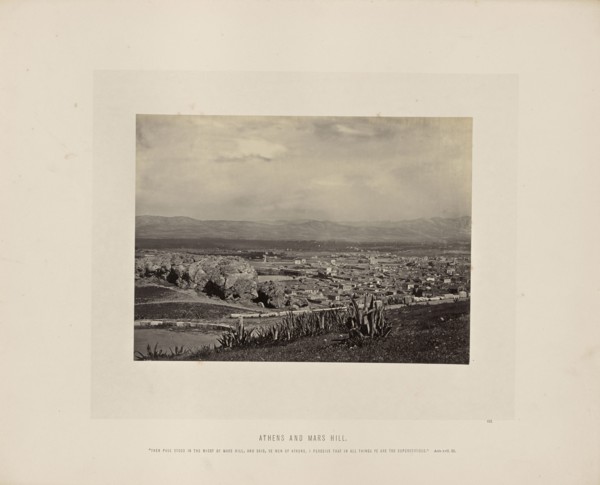 Athens and Mars Hill; Francis Frith, English, 1822 - 1898, Athens, Greece; about 1865; Albumen silver print