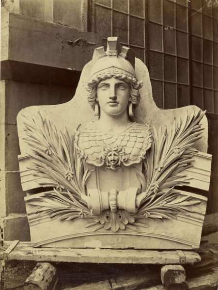 Clef de la grande fenetre. Facade postérieure de la scène; Louis-Émile Durandelle, French, 1839 - 1917, Paris, France