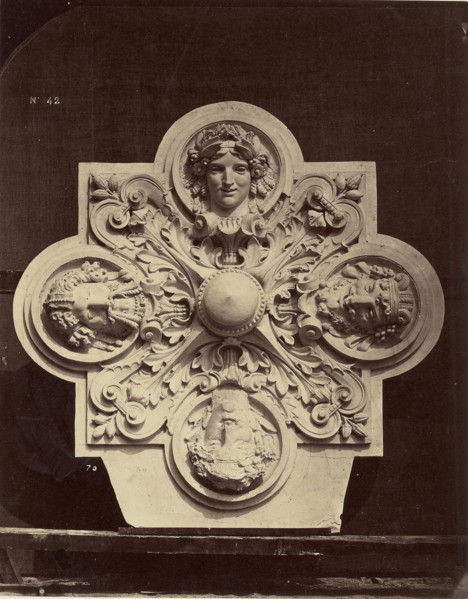 Clef de voute. Galeries latérales; Louis-Émile Durandelle, French, 1839 - 1917, Paris, France; about 1875; Albumen silver print