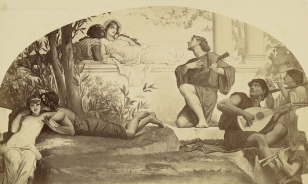 La Musique amoureuse; Louis-Émile Durandelle, French, 1839 - 1917, Paris, France; about 1875; Albumen silver print