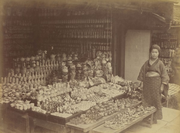 Earthen Store, Shimizu, Kyoto; Attributed to Kusakabe Kimbei, Japanese, 1841 - 1934, active 1880s - about 1912, Kyoto, Japan