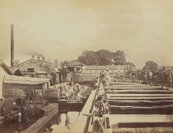 Beating by Machinery; Oscar Mallitte, British, about 1829 - 1905, active Allahabad, India 1870s, Allahabad, India; 1877
