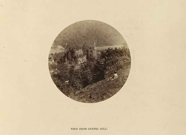Tintern; view from Chapel Hill; W.R. Sedgfield, English, 1826 - 1902, Tintern, Monmouthshire, Wales; 1862; Albumen silver print