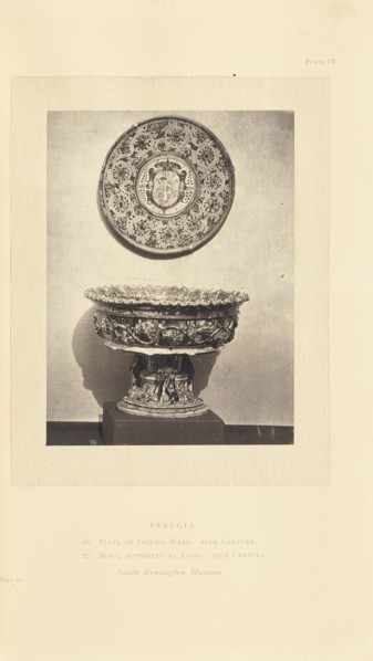 Decorative plate and bowl; William Chaffers, British, active 1870s, London, England; 1872; Woodburytype; 12 × 8.9 cm