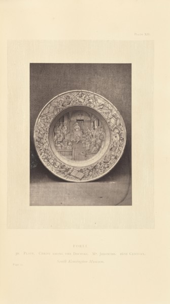 Italian decorative plate; William Chaffers, British, active 1870s, London, England; 1872; Woodburytype; 11.2 × 8 cm