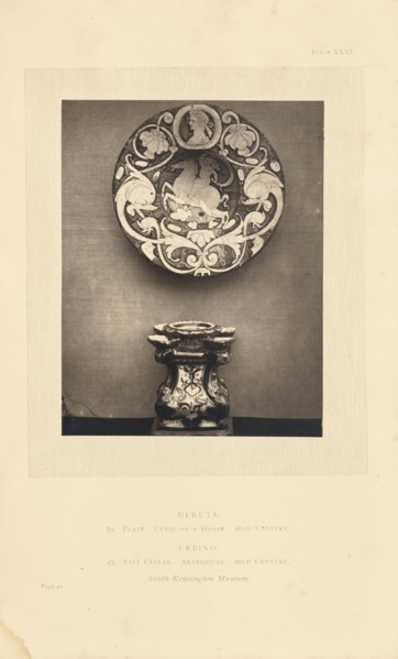 Plate and salt cellar; William Chaffers, British, active 1870s, London, England; 1872; Woodburytype; 12.1 × 9.4 cm