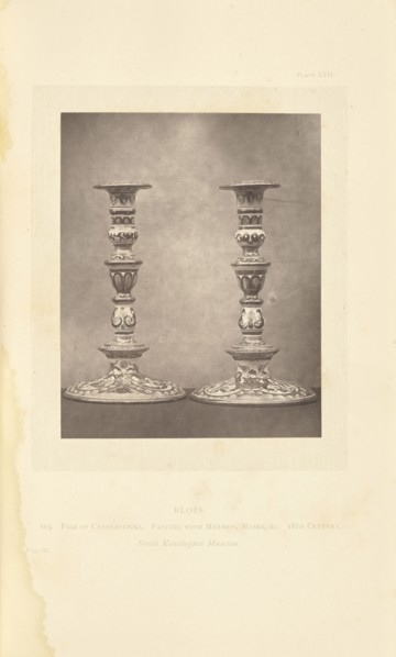 Pair of candlesticks; William Chaffers, British, active 1870s, London, England; 1872; Woodburytype; 11.7 × 9.4 cm