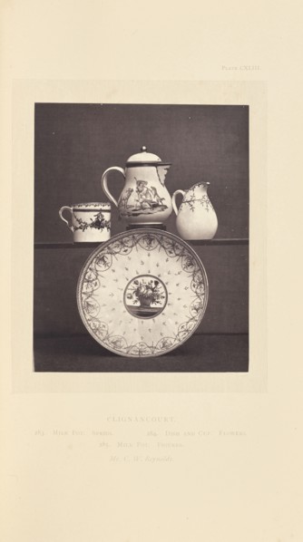 Milk pots, cup, and dish; William Chaffers, English, 1811 - 1892, London, England, Europe; 1871; Woodburytype; 11.5 x 9.3 cm