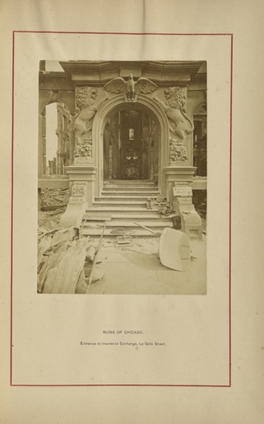 Entrance to Insurance Exchange, La Salle Street; George N. Barnard, American, 1819 - 1902, Chicago, Illinois, United States