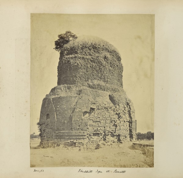 Benares; Ancient Buddhist tower at Sarnath; Samuel Bourne, English, 1834 - 1912, SÄrnÄth, Uttar Pradesh, India, Asia