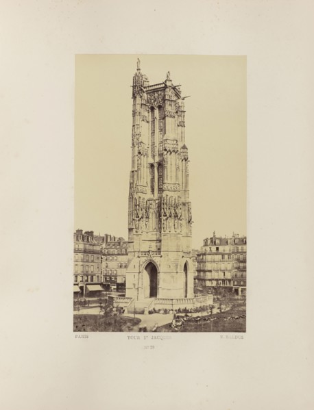 Tour St. Jacques, No. 28, Édouard Baldus, French, born Germany, 1813 - 1889, Paris, France; 1860s; Albumen silver print