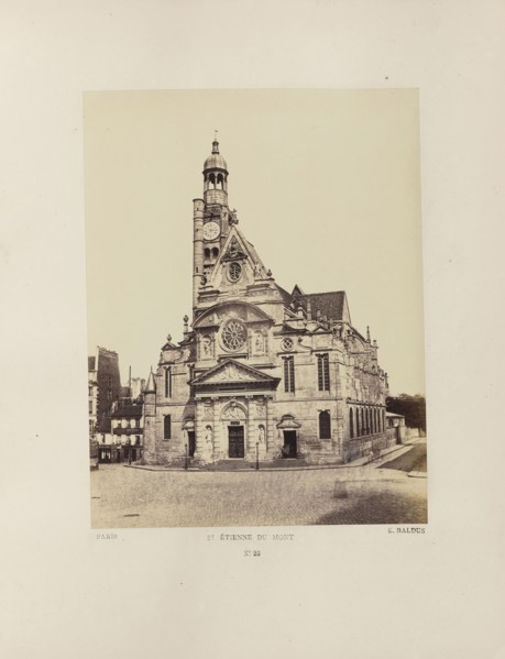 St. Étienne du Mont, No. 25, Édouard Baldus, French, born Germany, 1813 - 1889, Paris, France; 1860s; Albumen silver print