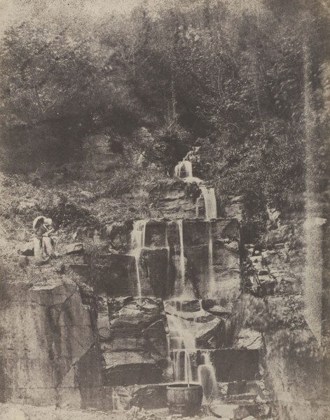 Forest Landscape with Waterfall and Rocky Grotto; Attributed to John Stewart, British, 1800 - 1887, Louis Désiré Blanquart