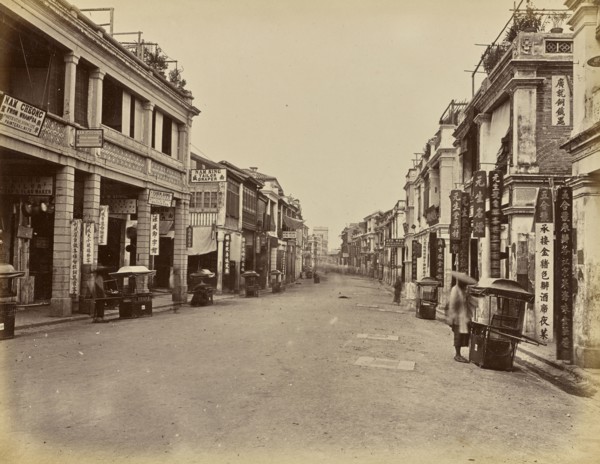 Queen's Road looking west, Hong Kong; Unknown maker; Hong Kong, China; 1870 - 1880; Albumen silver print